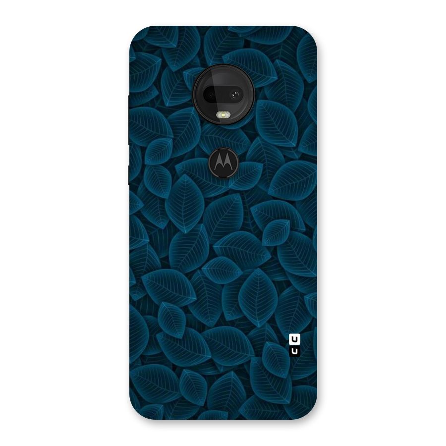 Blue Thin Leaves Back Case for Moto G7