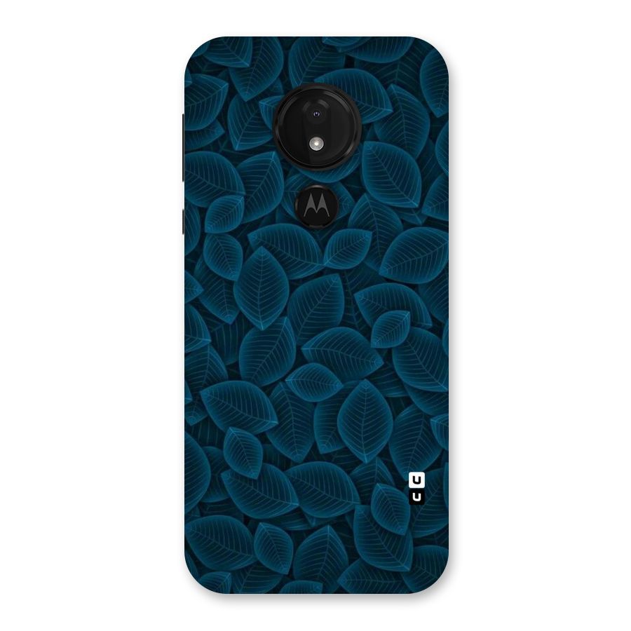 Blue Thin Leaves Back Case for Moto G7 Power