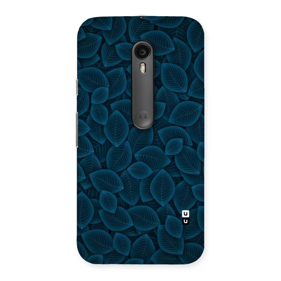 Blue Thin Leaves Back Case for Moto G Turbo