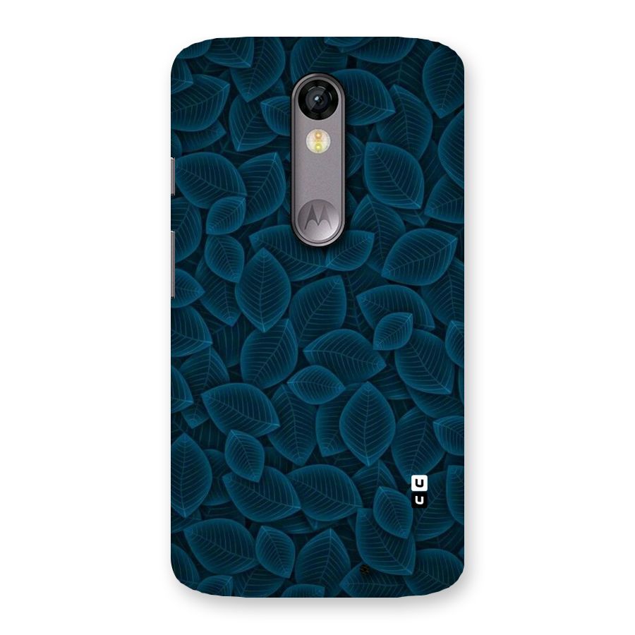 Blue Thin Leaves Back Case for Moto X Force