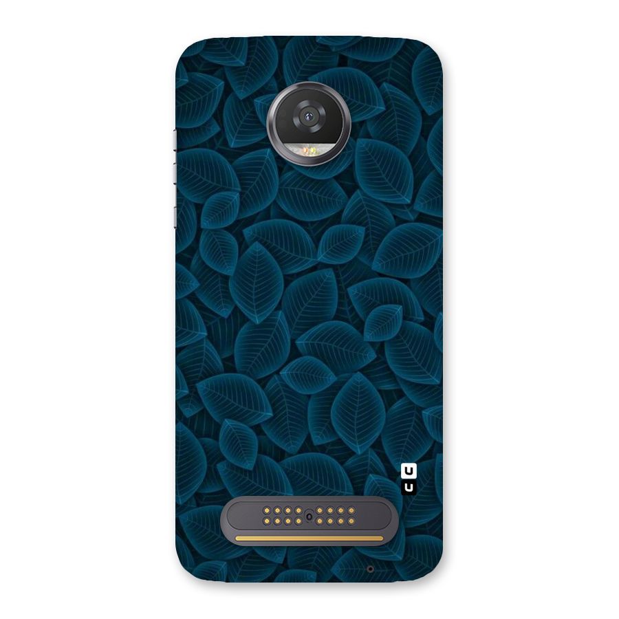 Blue Thin Leaves Back Case for Moto Z2 Play