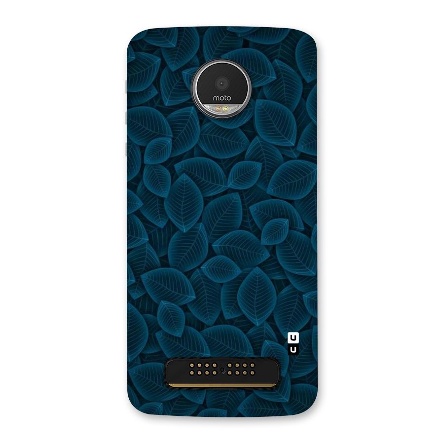 Blue Thin Leaves Back Case for Moto Z Play