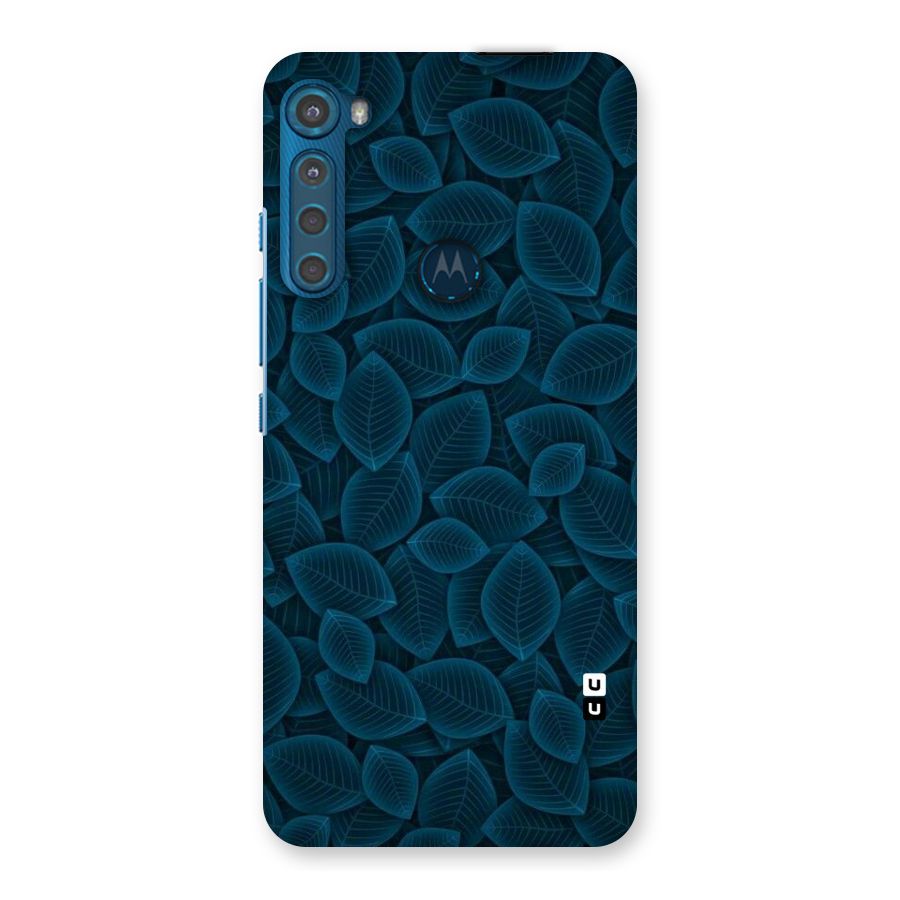 Blue Thin Leaves Back Case for Motorola One Fusion Plus