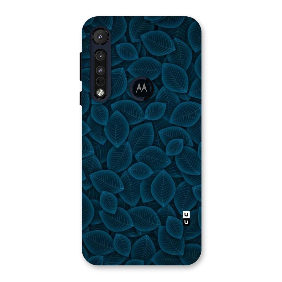 Blue Thin Leaves Back Case for Motorola One Macro