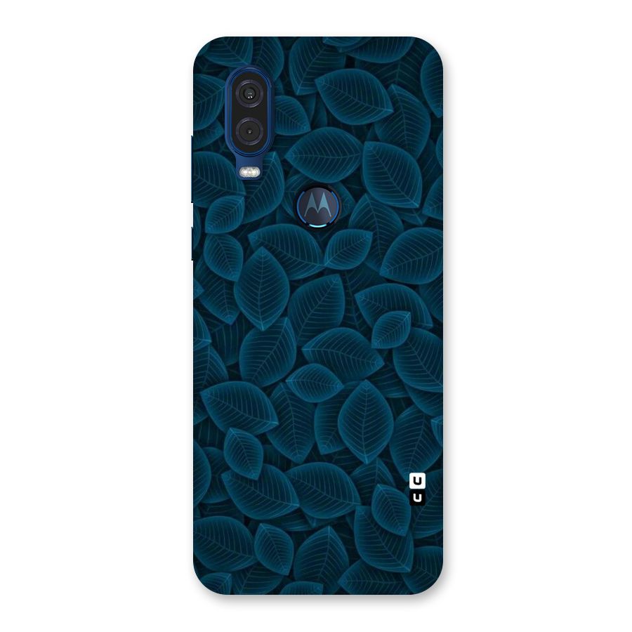 Blue Thin Leaves Back Case for Motorola One Vision
