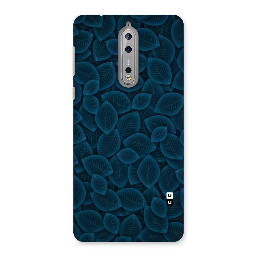 Blue Thin Leaves Back Case for Nokia 8