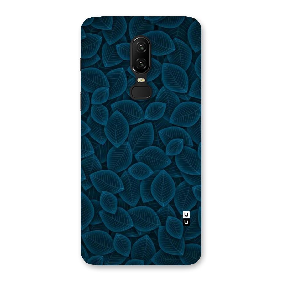 Blue Thin Leaves Back Case for OnePlus 6