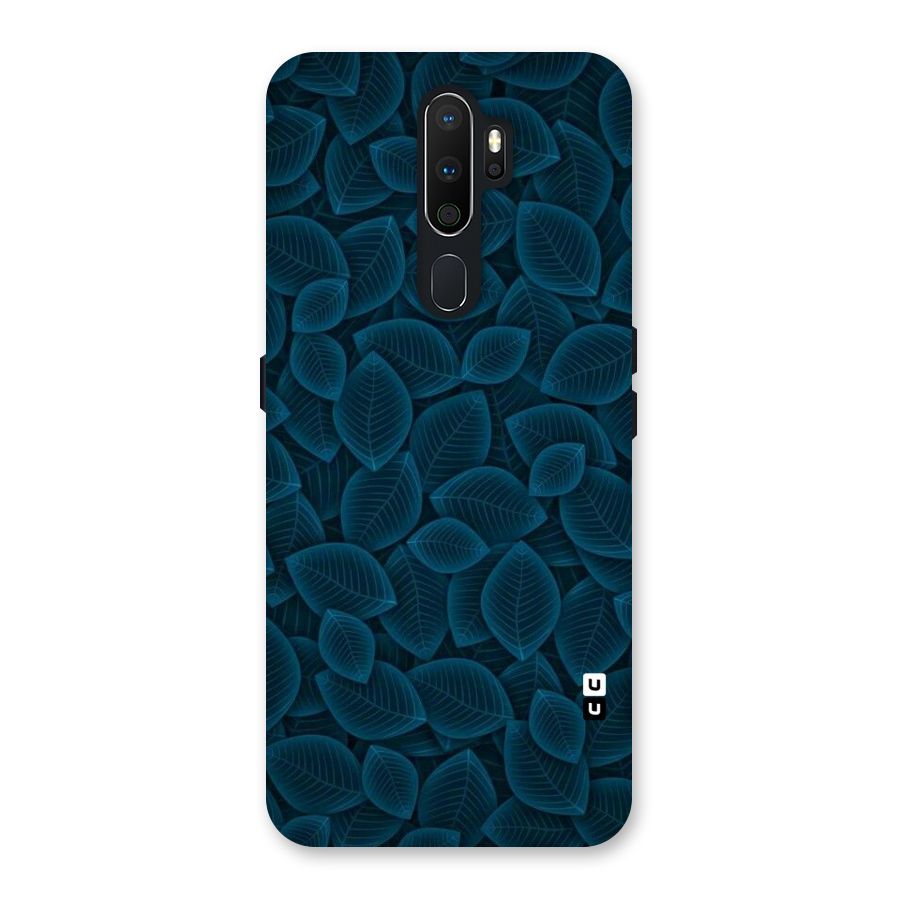 Blue Thin Leaves Back Case for Oppo A5 (2020)