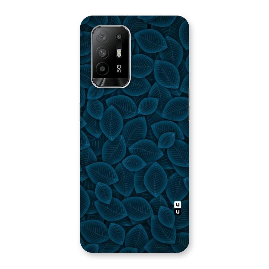 Blue Thin Leaves Back Case for Oppo F19 Pro Plus 5G