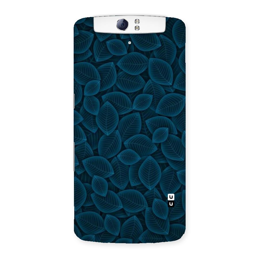 Blue Thin Leaves Back Case for Oppo N1