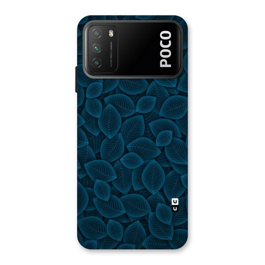 Blue Thin Leaves Back Case for Poco M3