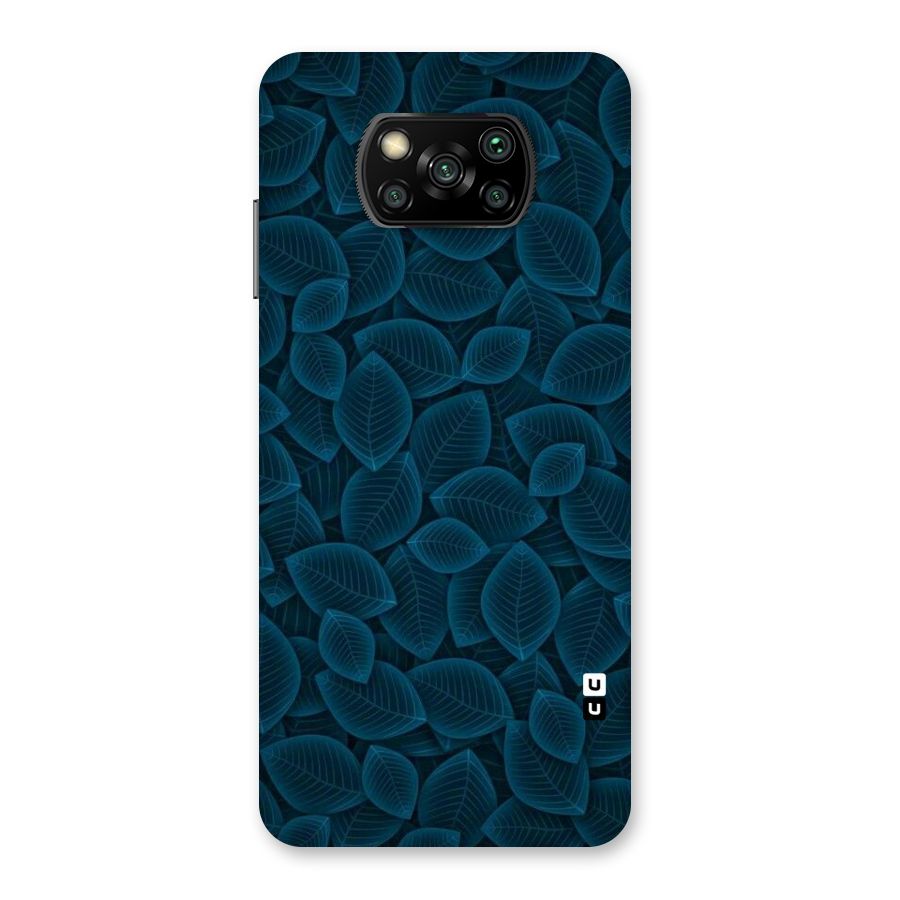 Blue Thin Leaves Back Case for Poco X3