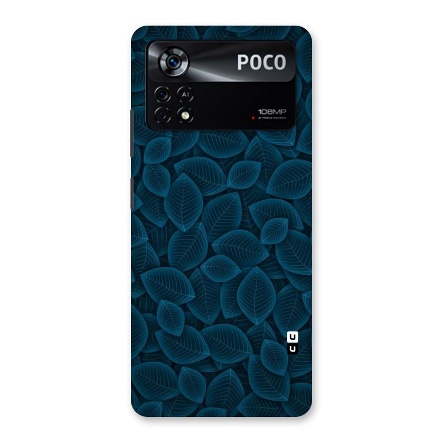 Blue Thin Leaves Back Case for Poco X4 Pro 5G