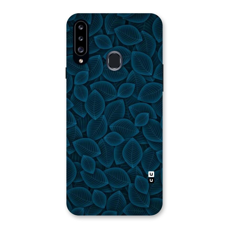 Blue Thin Leaves Back Case for Samsung Galaxy A20s