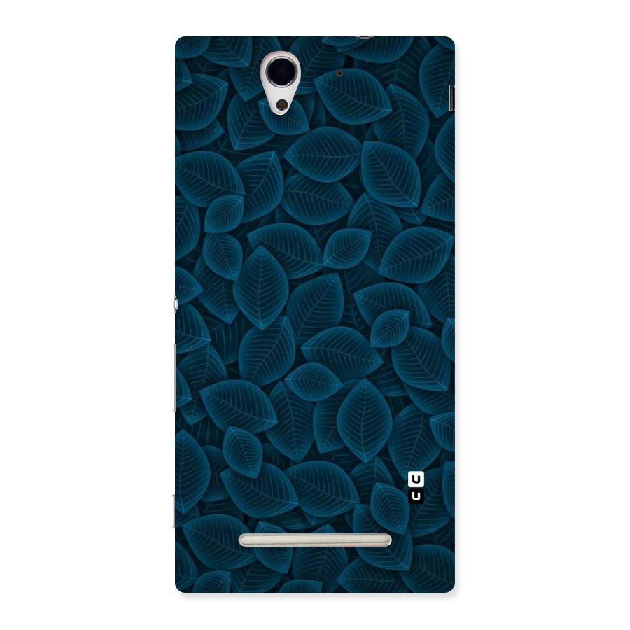 Blue Thin Leaves Back Case for Sony Xperia C3