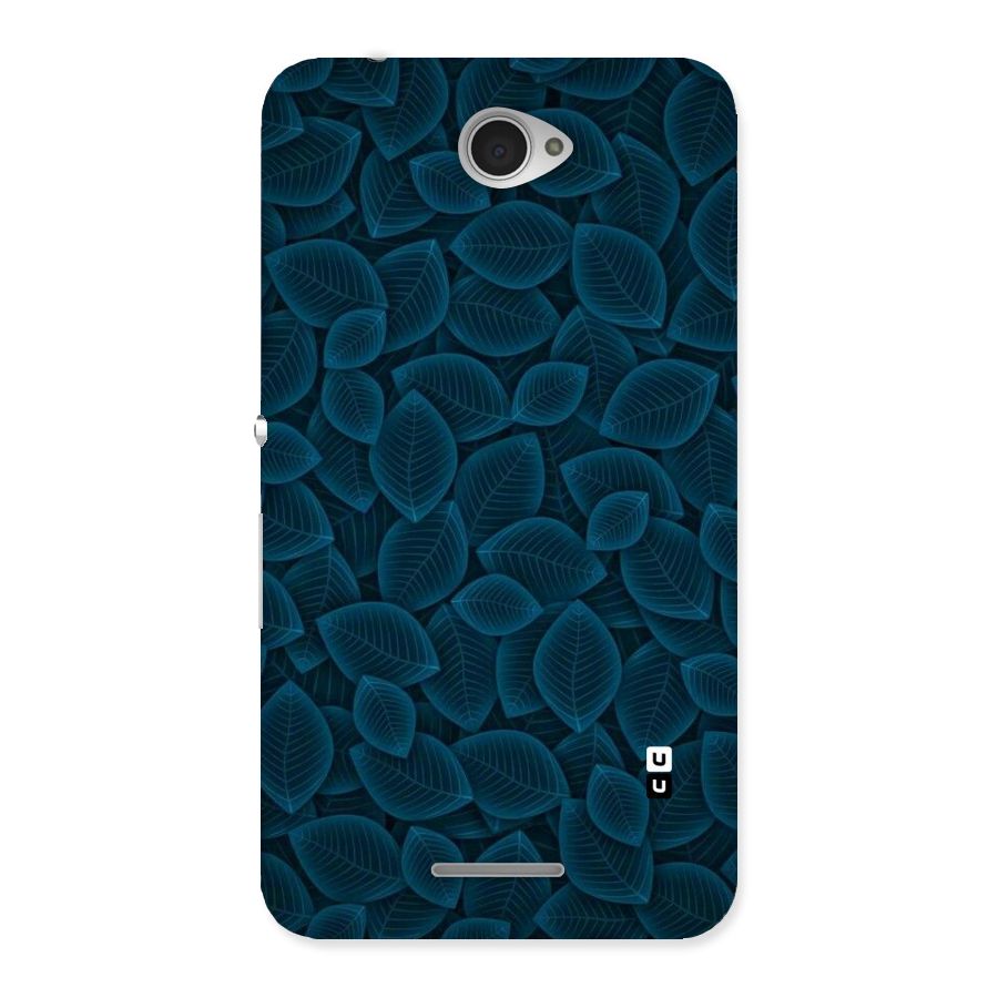 Blue Thin Leaves Back Case for Sony Xperia E4