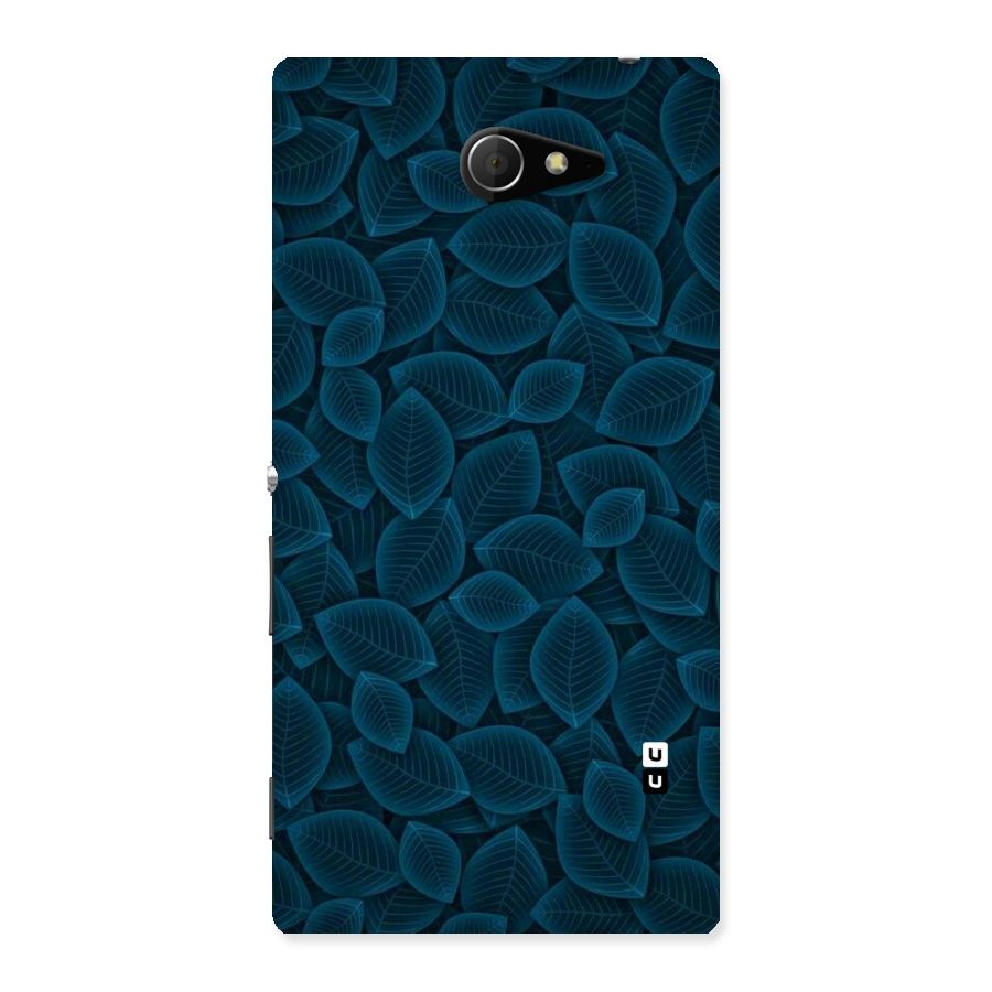 Blue Thin Leaves Back Case for Sony Xperia M2
