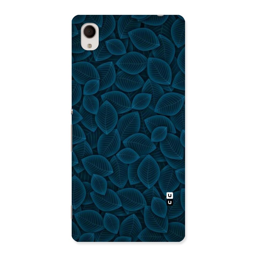 Blue Thin Leaves Back Case for Sony Xperia M4