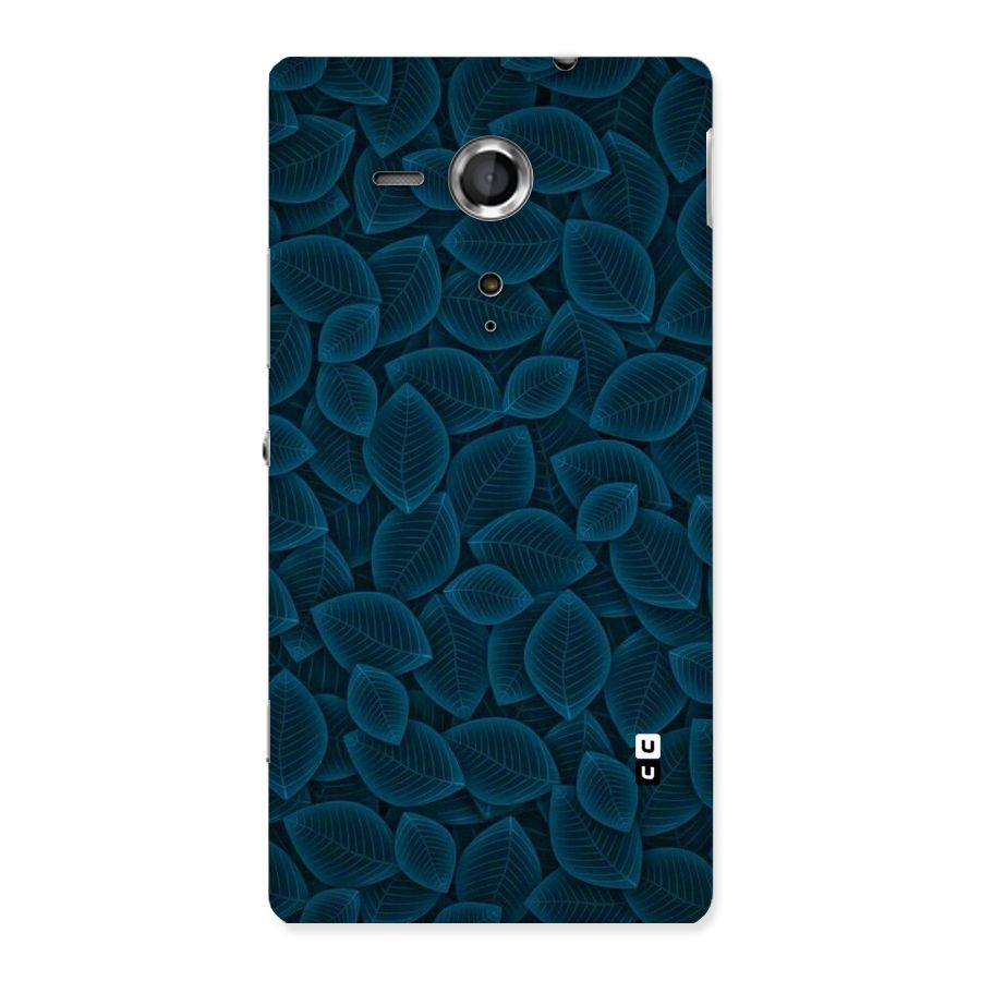 Blue Thin Leaves Back Case for Sony Xperia SP