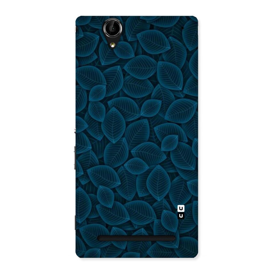 Blue Thin Leaves Back Case for Sony Xperia T2