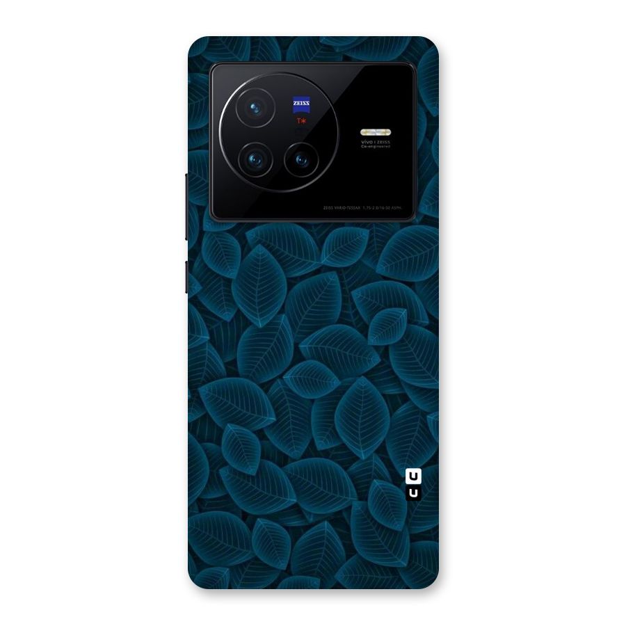 Blue Thin Leaves Back Case for Vivo X80
