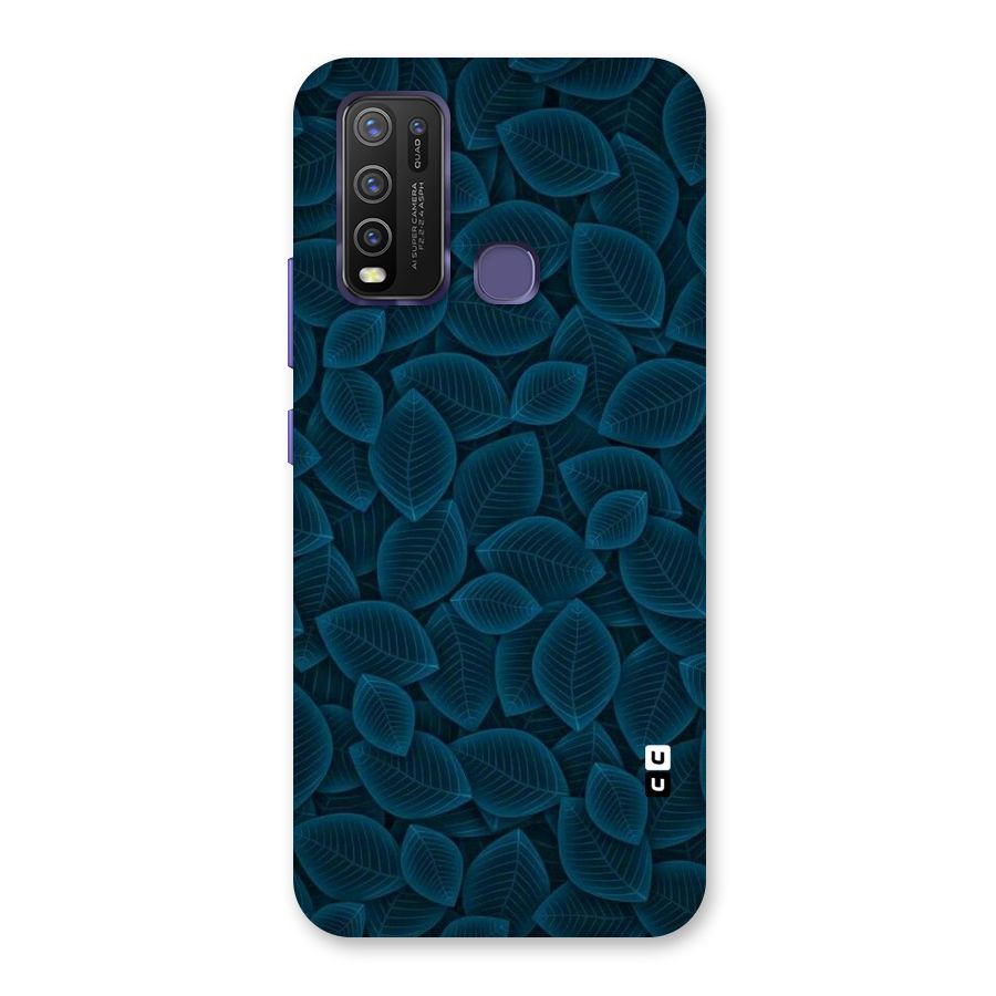 Blue Thin Leaves Back Case for Vivo Y30