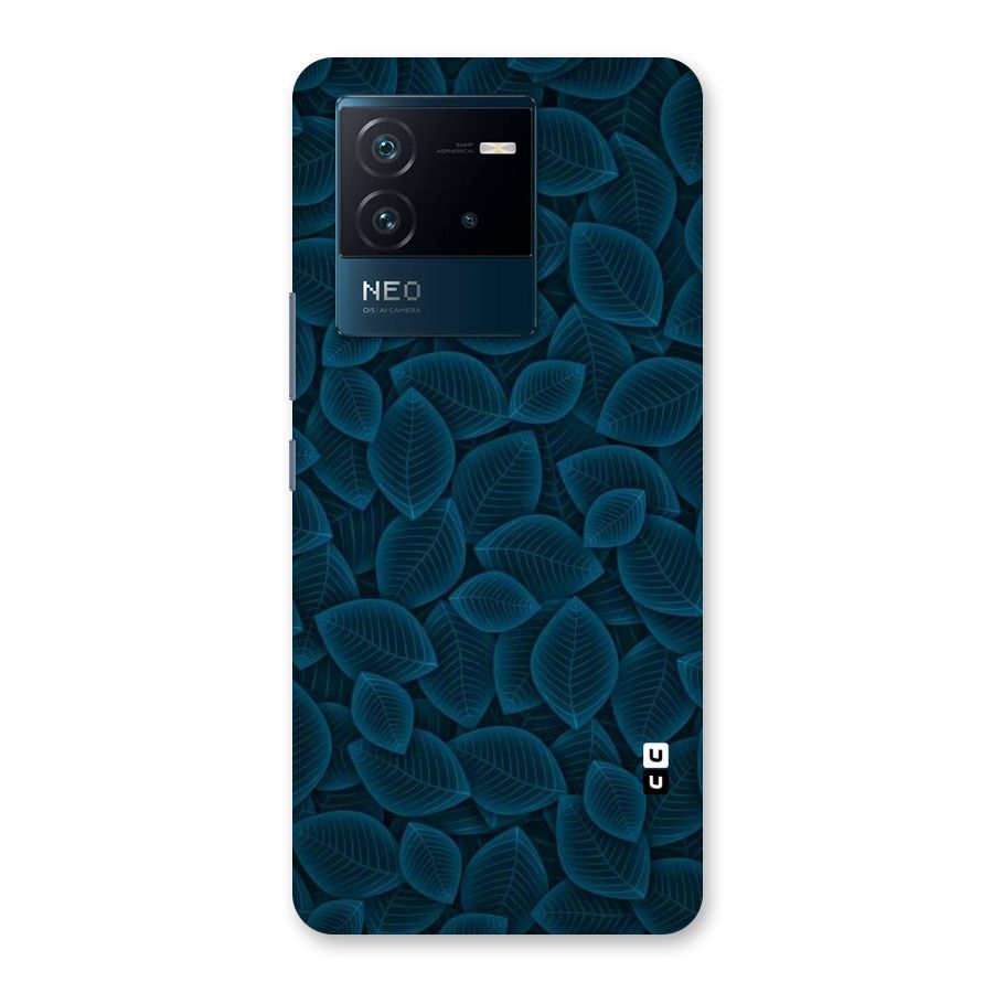Blue Thin Leaves Back Case for Vivo iQOO Neo 6 5G