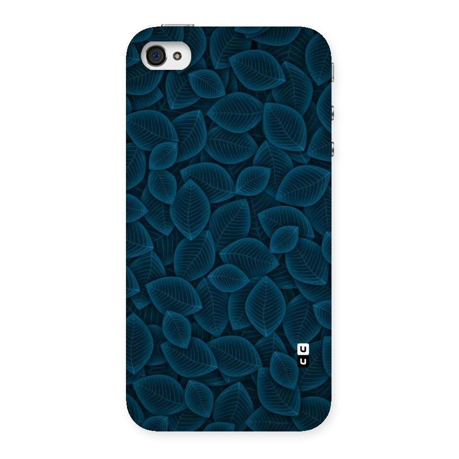 Blue Thin Leaves Back Case for iPhone 4 4s