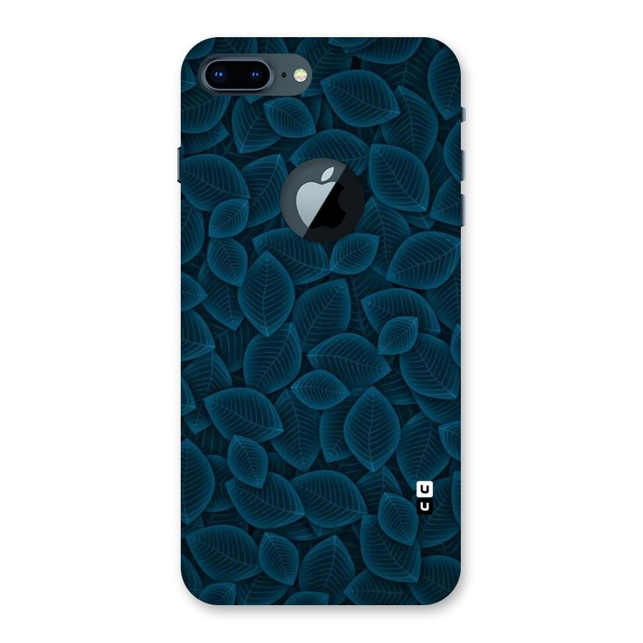 Blue Thin Leaves Back Case for iPhone 7 Plus Logo Cut
