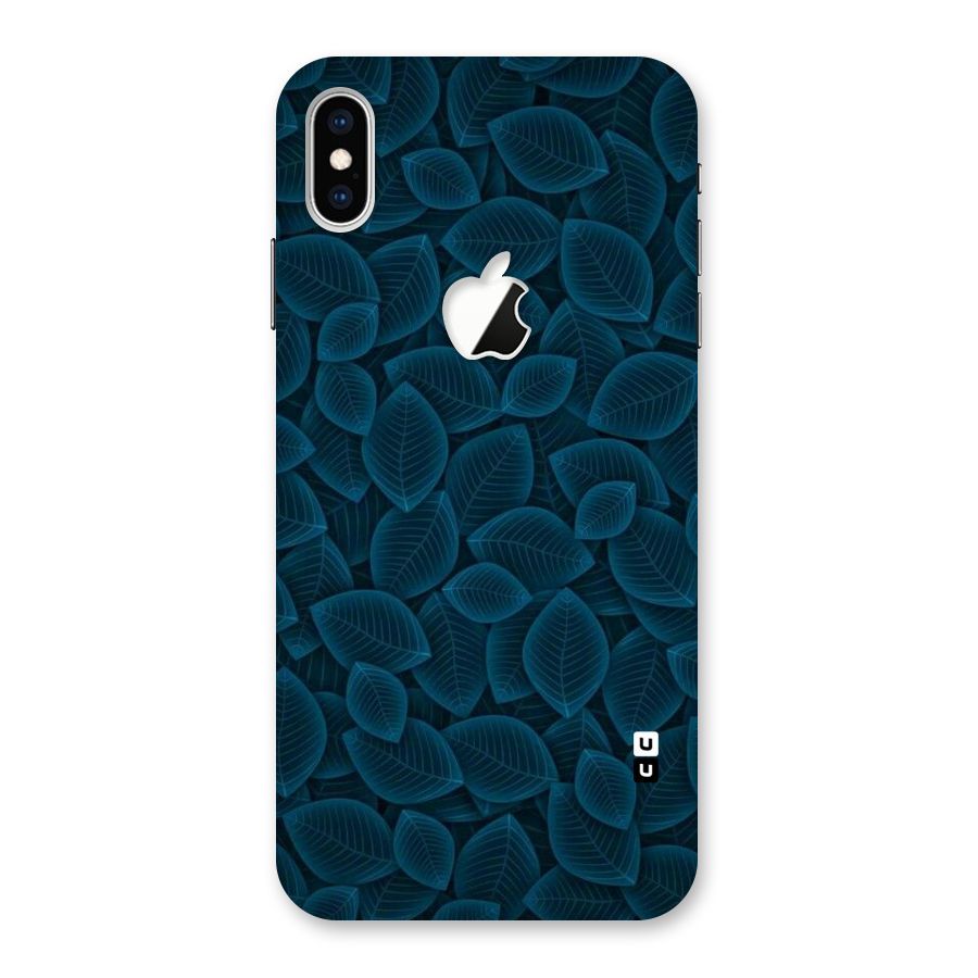 Blue Thin Leaves Back Case for iPhone XS Max Apple Cut