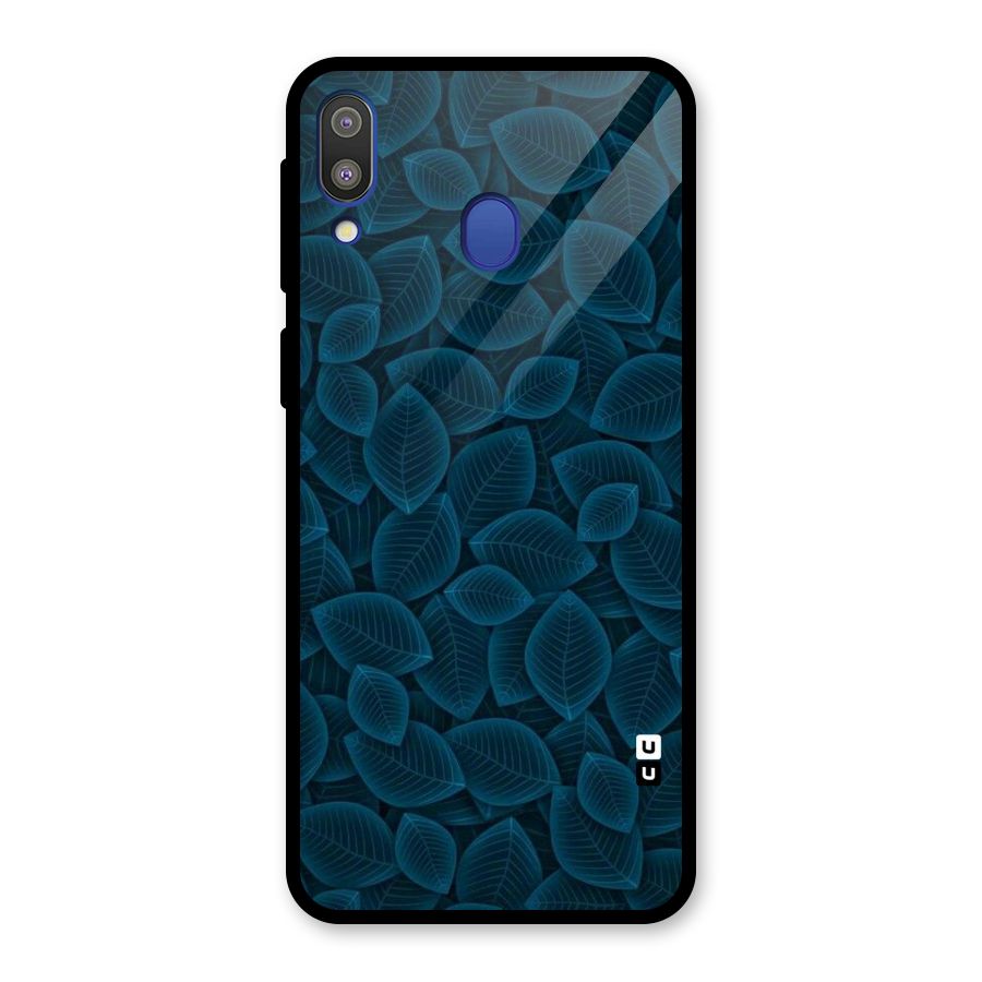 Blue Thin Leaves Glass Back Case for Galaxy M20