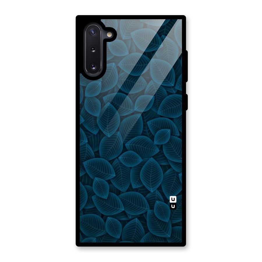Blue Thin Leaves Glass Back Case for Galaxy Note 10
