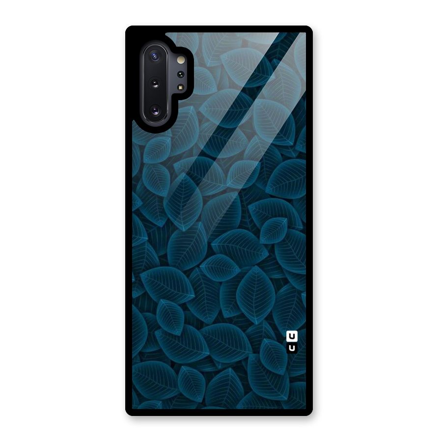 Blue Thin Leaves Glass Back Case for Galaxy Note 10 Plus
