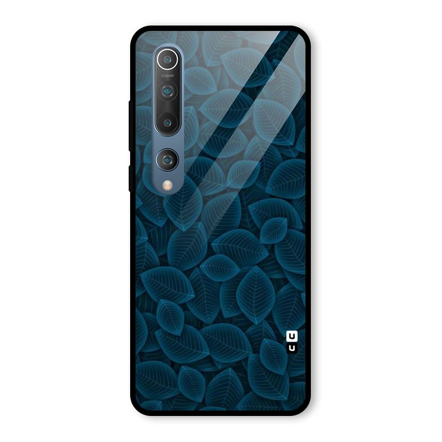 Blue Thin Leaves Glass Back Case for Mi 10