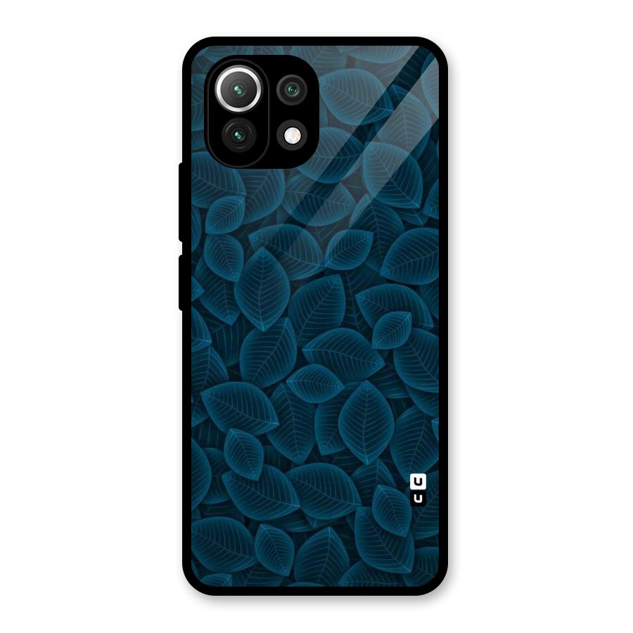 Blue Thin Leaves Glass Back Case for Mi 11 Lite