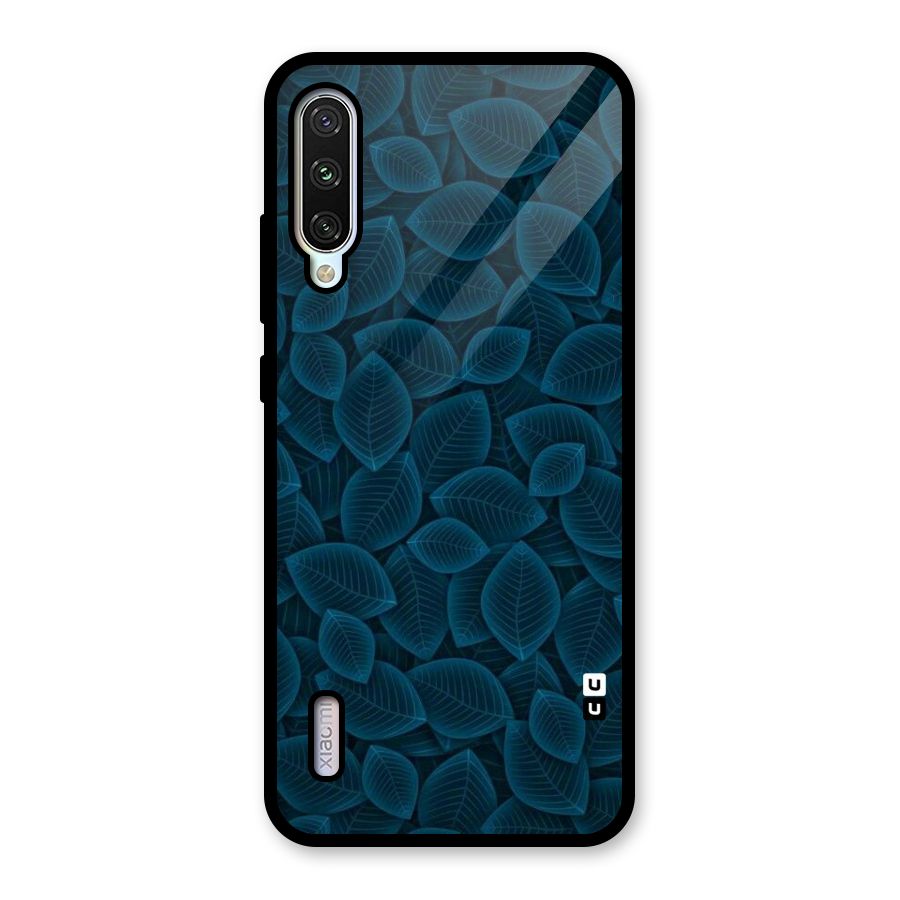 Blue Thin Leaves Glass Back Case for Mi A3