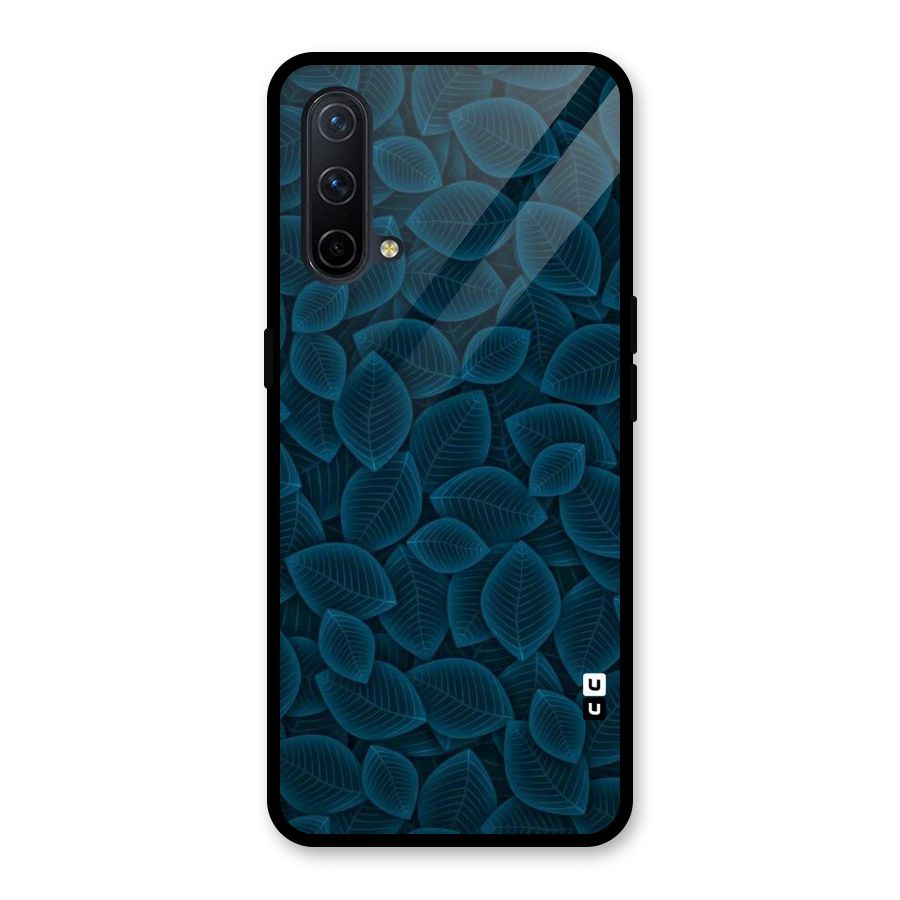 Blue Thin Leaves Glass Back Case for OnePlus Nord CE 5G