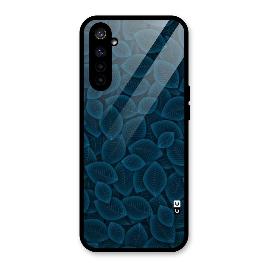 Blue Thin Leaves Glass Back Case for Realme 6i