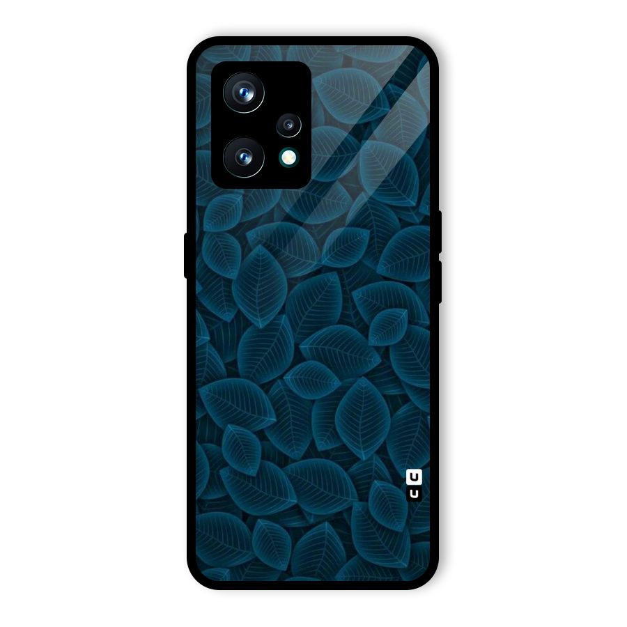 Blue Thin Leaves Glass Back Case for Realme 9 Pro Plus 5G