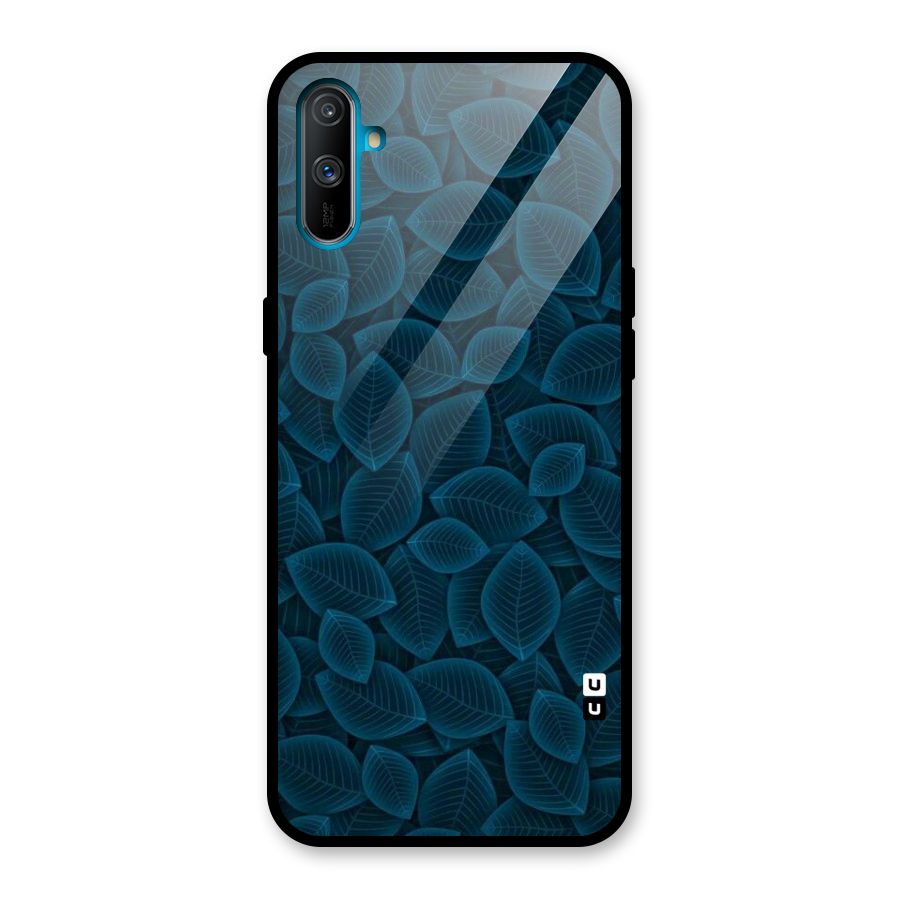 Blue Thin Leaves Glass Back Case for Realme C3