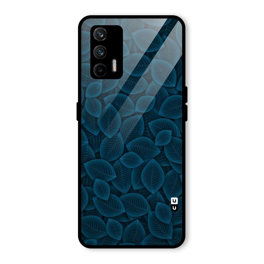 Blue Thin Leaves Glass Back Case for Realme GT 5G