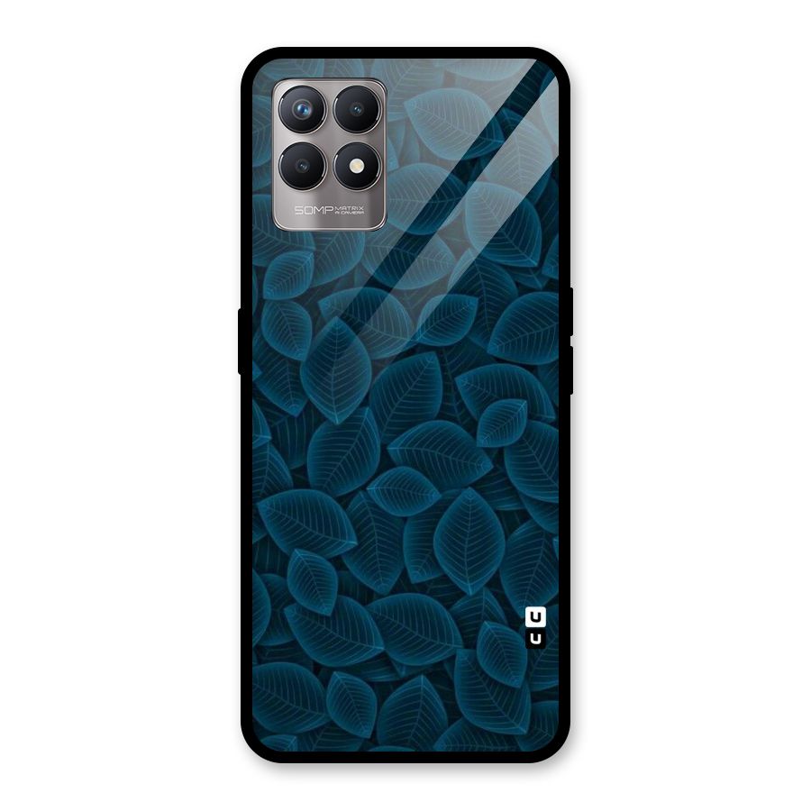 Blue Thin Leaves Glass Back Case for Realme Narzo 50