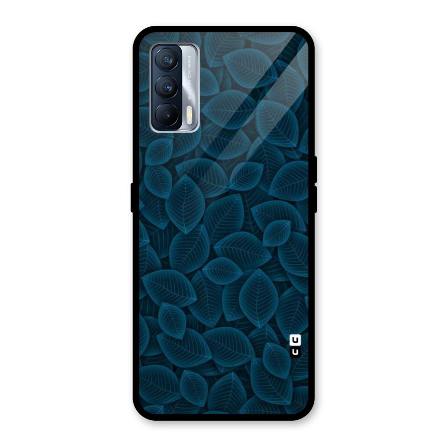 Blue Thin Leaves Glass Back Case for Realme X7