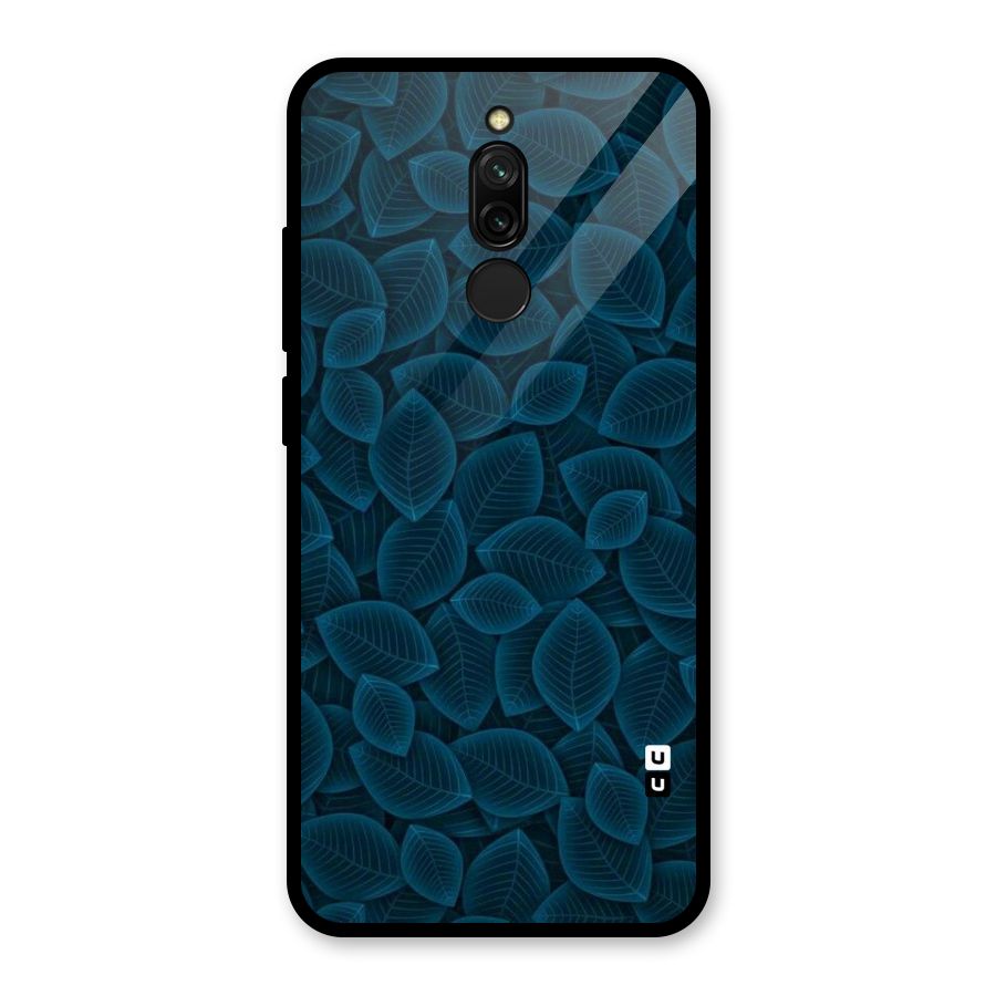 Blue Thin Leaves Glass Back Case for Redmi 8