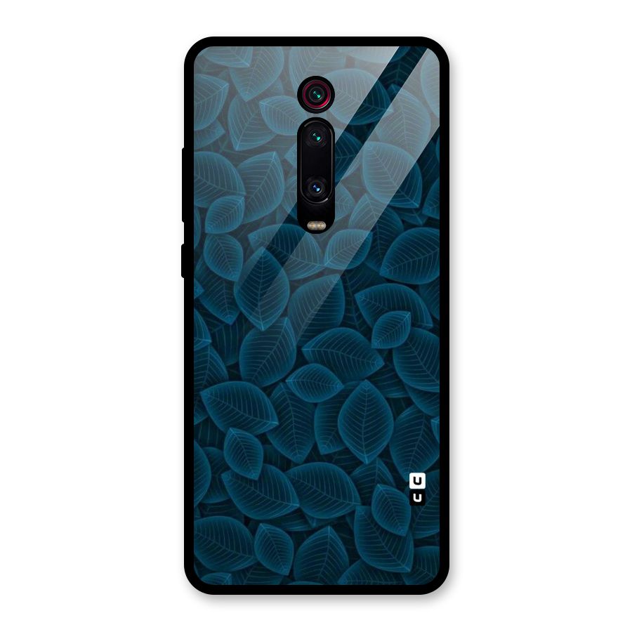 Blue Thin Leaves Glass Back Case for Redmi K20 Pro