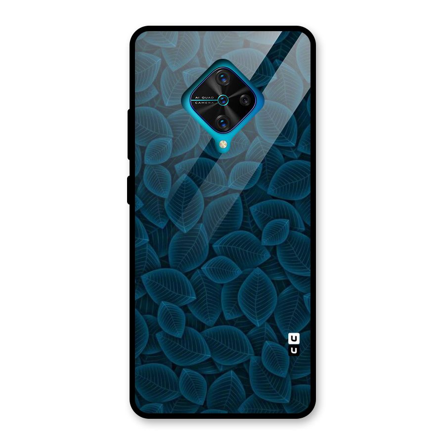 Blue Thin Leaves Glass Back Case for Vivo S1 Pro