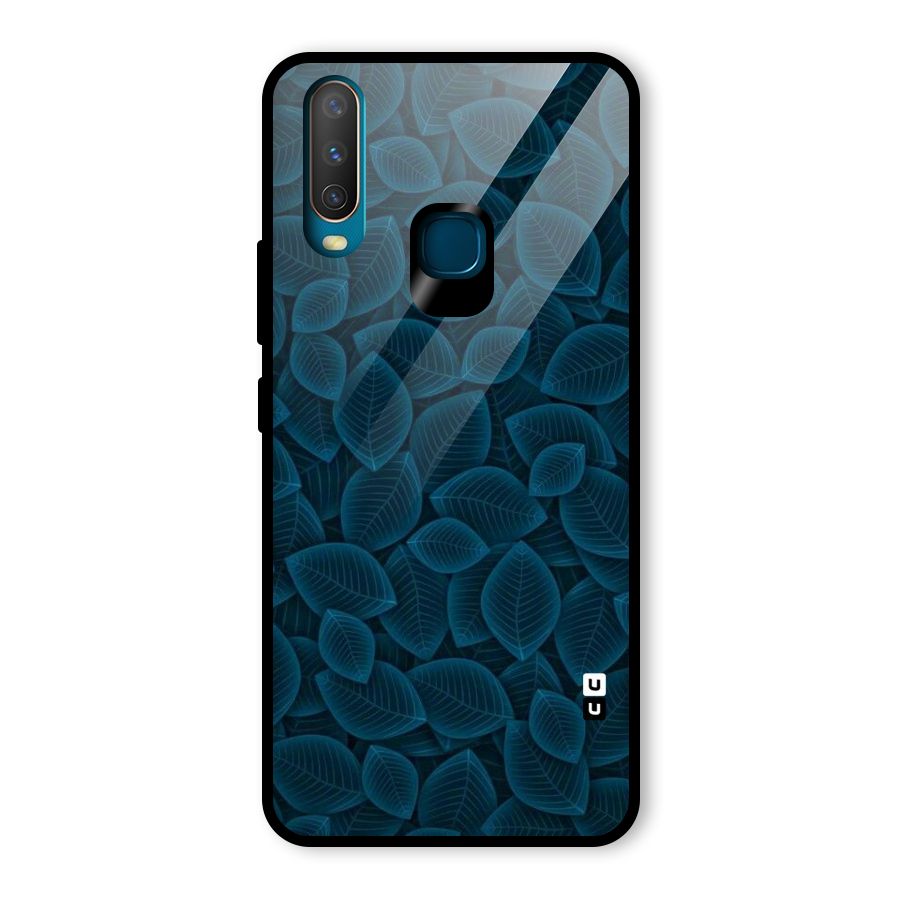 Blue Thin Leaves Glass Back Case for Vivo U10