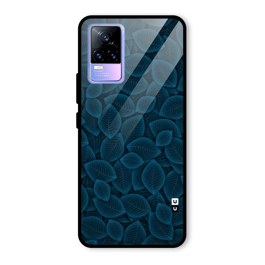 Blue Thin Leaves Glass Back Case for Vivo Y73
