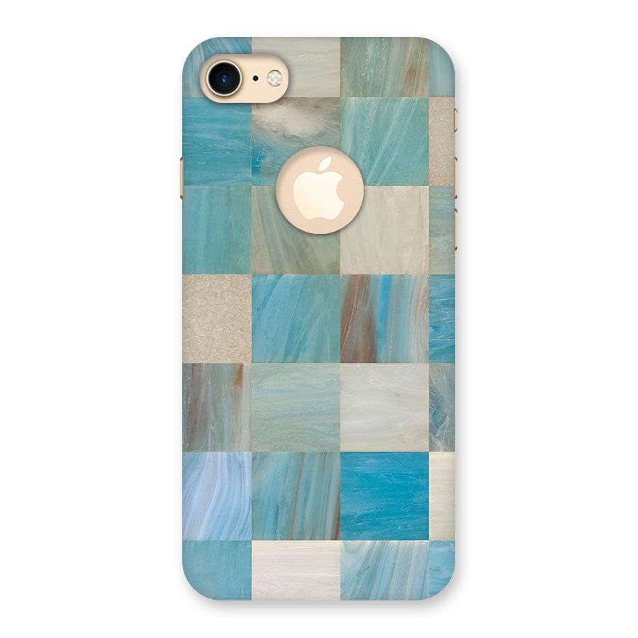 Blue Tiles Back Case for iPhone 7 Logo Cut
