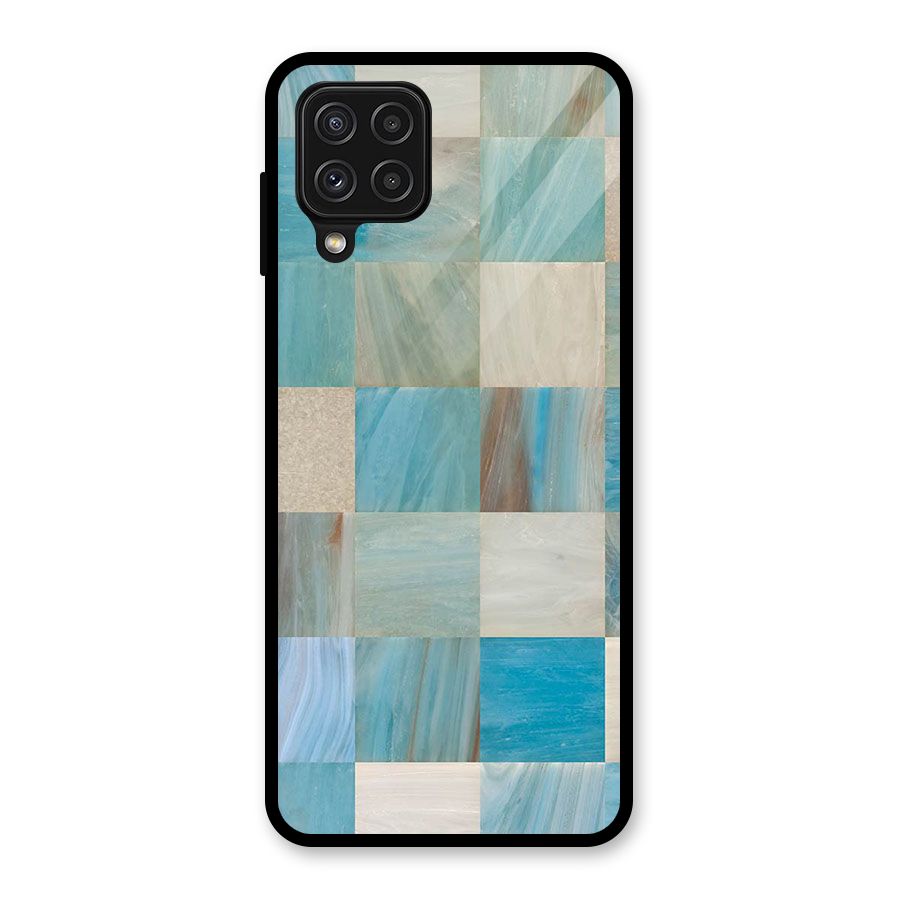 Blue Tiles Glass Back Case for Galaxy A22 4G